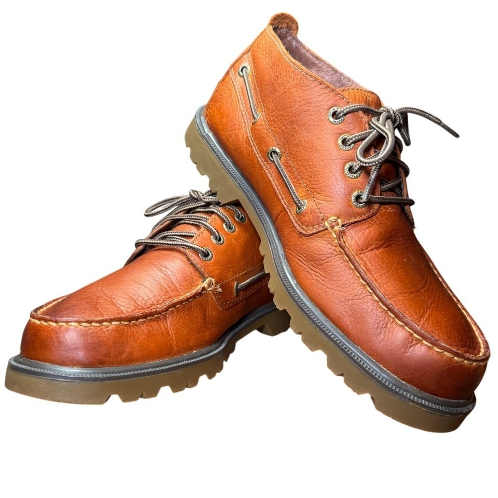 Sperry Top-Sider STS12113 Chukka Duck Boots Men's 9M Brown Leather Moc Toe Lug